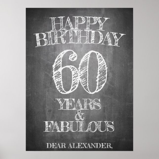 Happy Birthday - 60 Years & Fabulous Poster (Front)