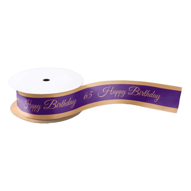 Happy Birthday & 65 Celebration, Aniversary Event Satin Ribbon (Spool)