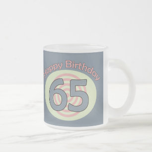 Happy Birthday 65 Frosted Glass Coffee Mug
