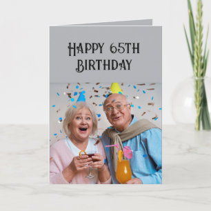 Happy Birthday 65th Read Small Print Fun Card