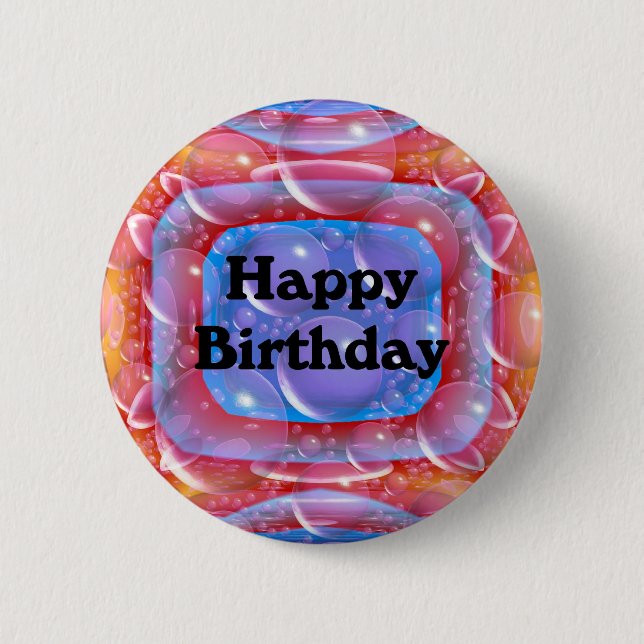 Happy Birthday 6 Cm Round Badge (Front)