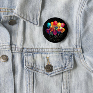 HAPPY BIRTHDAY 6 CM ROUND BADGE