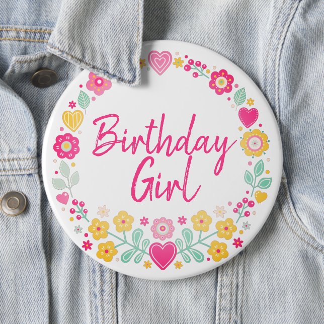 Happy Birthday   6 Cm Round Badge (In Situ)