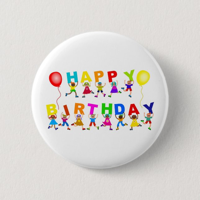 Happy Birthday 6 Cm Round Badge (Front)