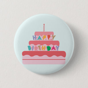 Happy Birthday 6 Cm Round Badge