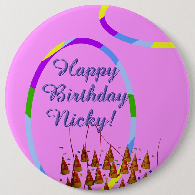Happy Birthday 6 Cm Round Badge (Front)