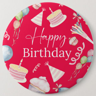 Happy Birthday 6 Cm Round Badge