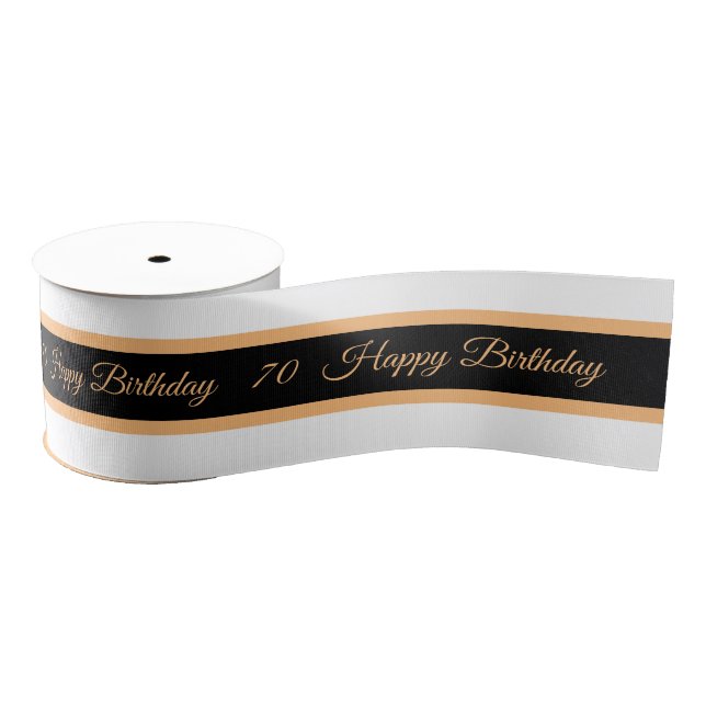 Happy Birthday & 70 Celebration, Aniversary Event Grosgrain Ribbon (Spool)