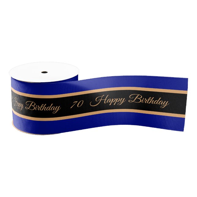 Happy Birthday & 70 Celebration, Aniversary Event Grosgrain Ribbon (Spool)