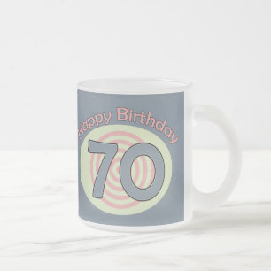 Happy Birthday 70 Frosted Glass Coffee Mug