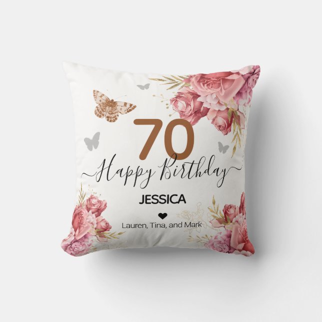 Happy Birthday 70  Personalised Throw Pillow (Front)
