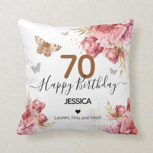 Happy Birthday 70 Personalised Throw Pillow