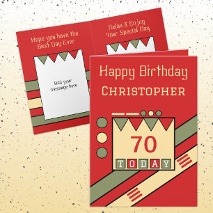 Happy birthday 70 today add name red green card