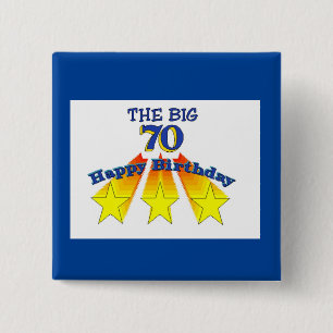 Happy Birthday 70th Button