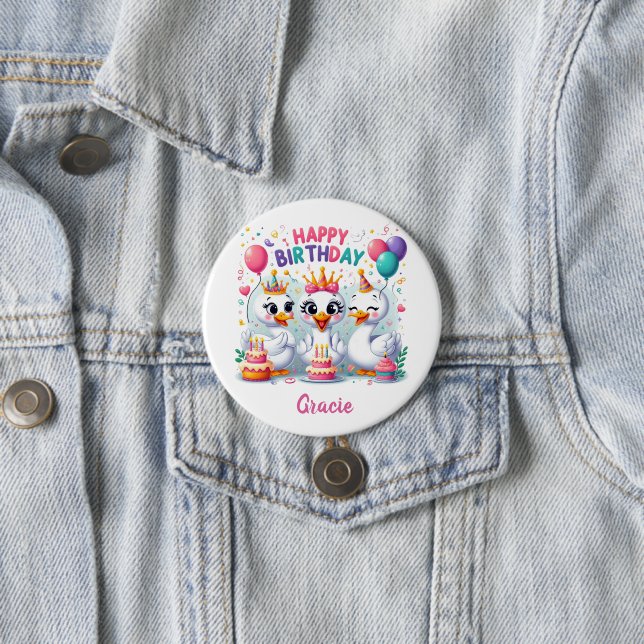 HAPPY BIRTHDAY  7.5 CM ROUND BADGE (In Situ)