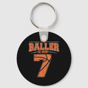 Happy Birthday 7th 7 Year Old Basketball Boys Seve Key Ring
