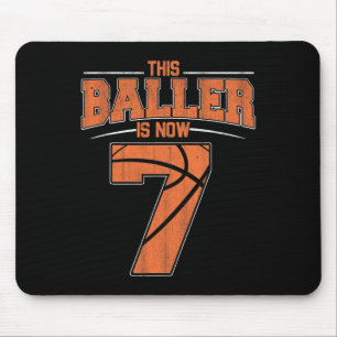 Happy Birthday 7th 7 Year Old Basketball Boys Seve Mouse Mat