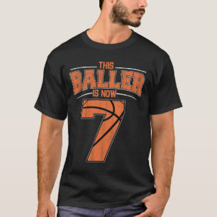 Happy Birthday 7th 7 Year Old Basketball Boys Seve T-Shirt