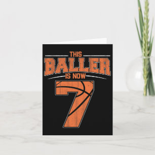 Happy Birthday 7th 7 Year Old Bysketbyll Boys Seve Card