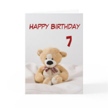 Happy Birthday 7th Teddy Bear Theme