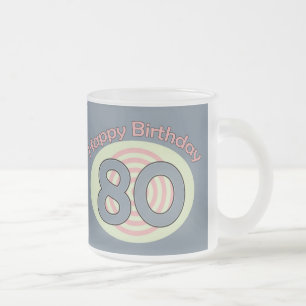 Happy Birthday 80 Frosted Glass Coffee Mug