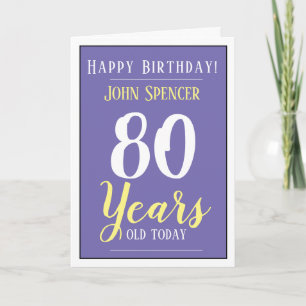 Happy Birthday 80 Years Old Card