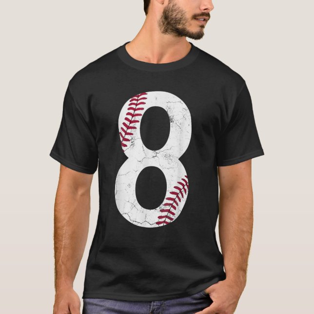 Happy Birthday 8Th 8 Year Old Baseball Gift Boys E T-Shirt (Front)