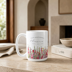 Happy Birthday 95th August Birth Flower Custom Coffee Mug