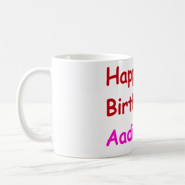 Happy Birthday Aadi Coffee Mug (Left)
