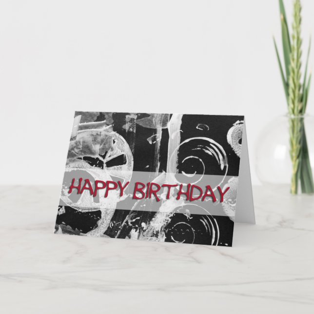 Happy Birthday - abstract art Card (Front)