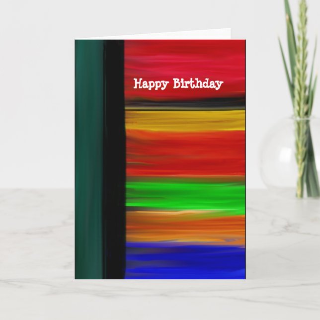 Happy Birthday Abstract Card (Front)