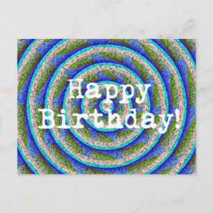 Happy Birthday Abstract Postcard