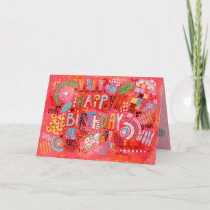Happy Birthday Abtract Joy   Greeting Card