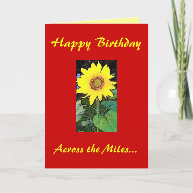 Happy Birthday! Across the Miles Greeting Card (Front)