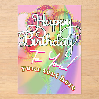 Happy Birthday  Acrylic Invitations