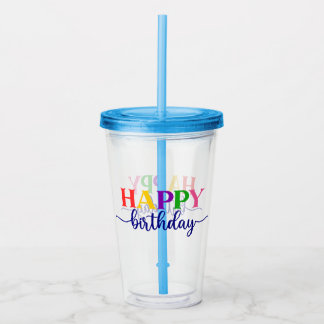 Happy Birthday Acrylic Tumbler
