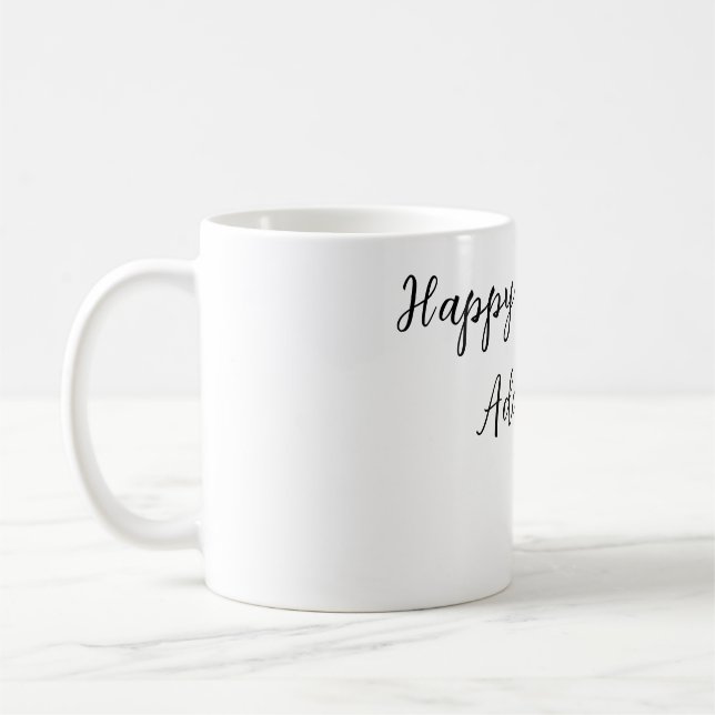 Happy birthday add name title simple minimal  coffee mug (Left)