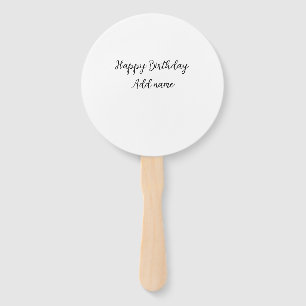 Happy birthday add name title simple minimal  hand fan