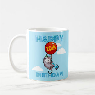 Happy Birthday! Add The Age Opossum & Red Balloon Coffee Mug