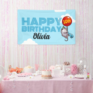 Happy Birthday! Add The Name & Age Opossum Balloon Banner