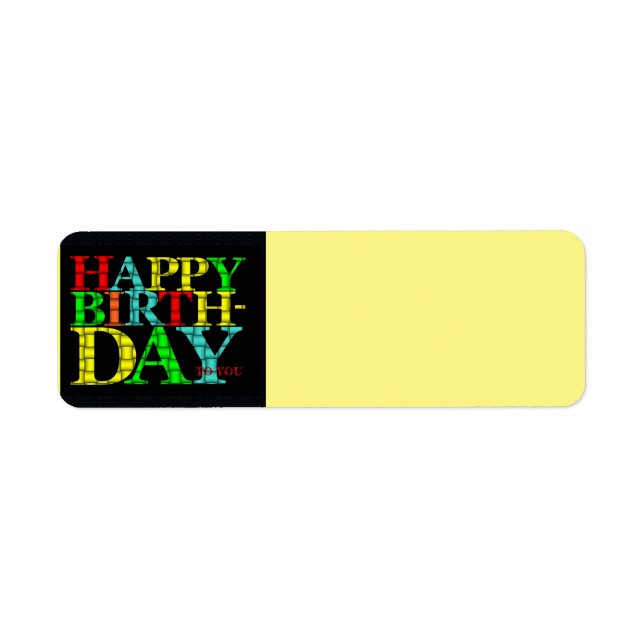 Happy Birthday Address Label (Front)