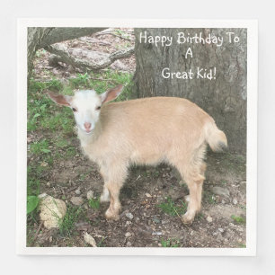 Happy Birthday Adorable Baby Goat Napkin