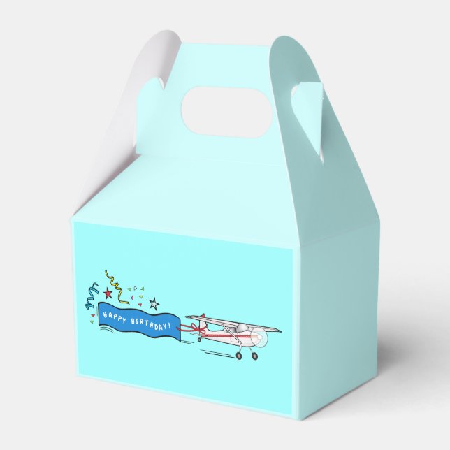 Happy Birthday Aeroplane Favour Box (Front Side)