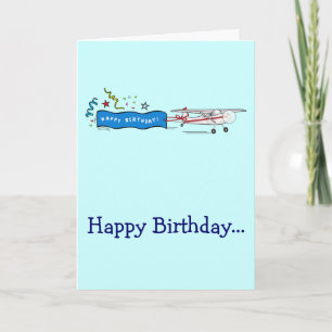 Happy Birthday Aeroplane Whole Gang Customisable Card