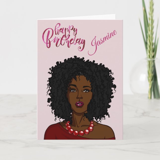 Happy Birthday African American Pop art Card (Front)