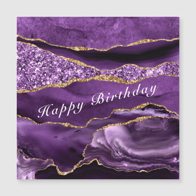 Happy Birthday - Agate Purple Violet Gold (Front)