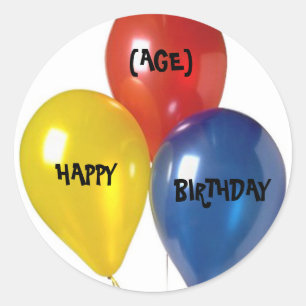 HAPPY, BIRTHDAY, (AGE) Stickers
