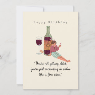 Happy Birthday - Age & Wine Card