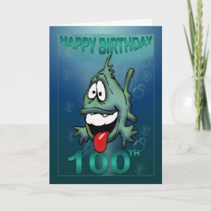 Happy Birthday Ages Happy Fish 100th birthday Card