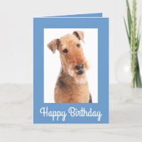 Happy Birthday Airedale Terrier Dog Greeting Card